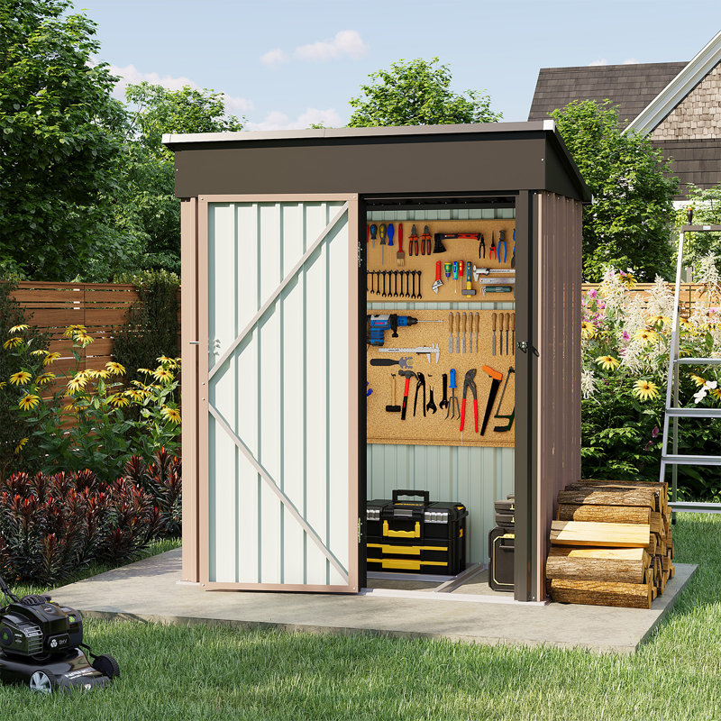 JolyDale 4.5 Ft. W X 2.5 Ft. D Metal Lean-to Storage Shed With